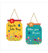 Follow Your Dreams Quote Decorative Wall Art MDF Wooden Wall Hanger for Living Room | Bedroom | Office | Gift | Wall Hanging For Home Decoration | Canvas Painting (WH_6801N), Set of 2 - Decor Mantra